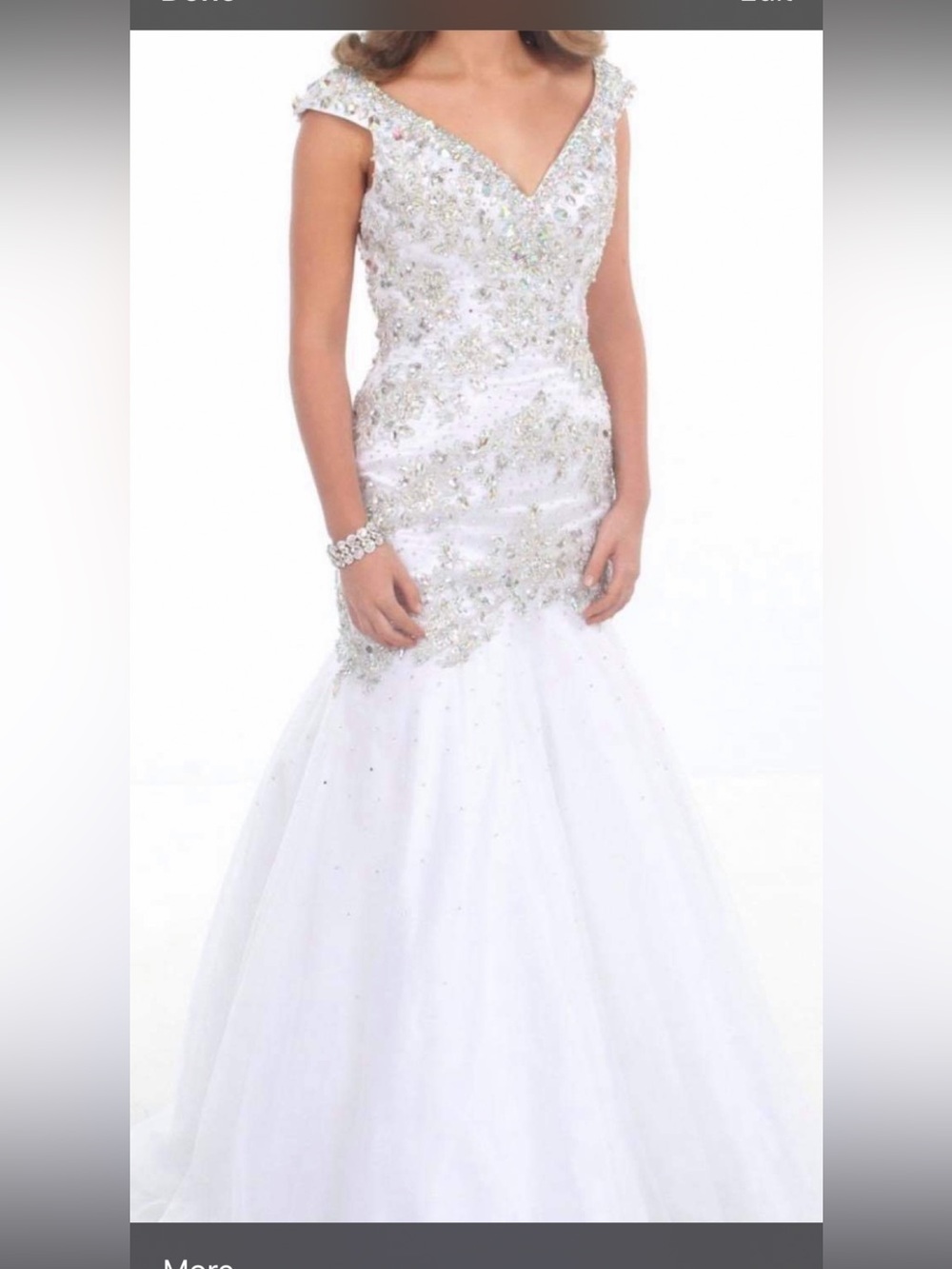 White Beaded Mermaid Gown